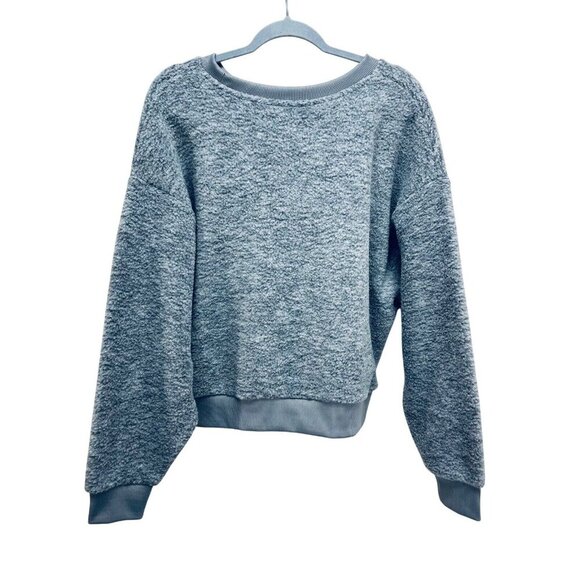 Levi's Women's Crewneck Sweatshirt Fleece Faux Fur Outdoors Gray Size XL - Picture 3 of 8